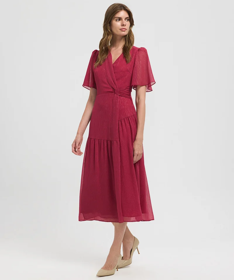 ابيكول Gathered Wrap Front Dress